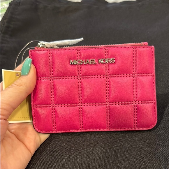 Michael Kors Handbags - Michael Kors Pink (dragonfruit) Quilted wallet/cardholder coinpouch